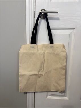 Port Authority Natural Canvas Tote with Black Handles